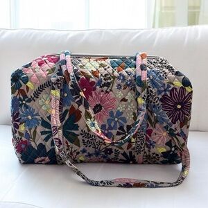 Vera Bradley Pink, Purple Gray Travel Bag (weekender) with Floral Design